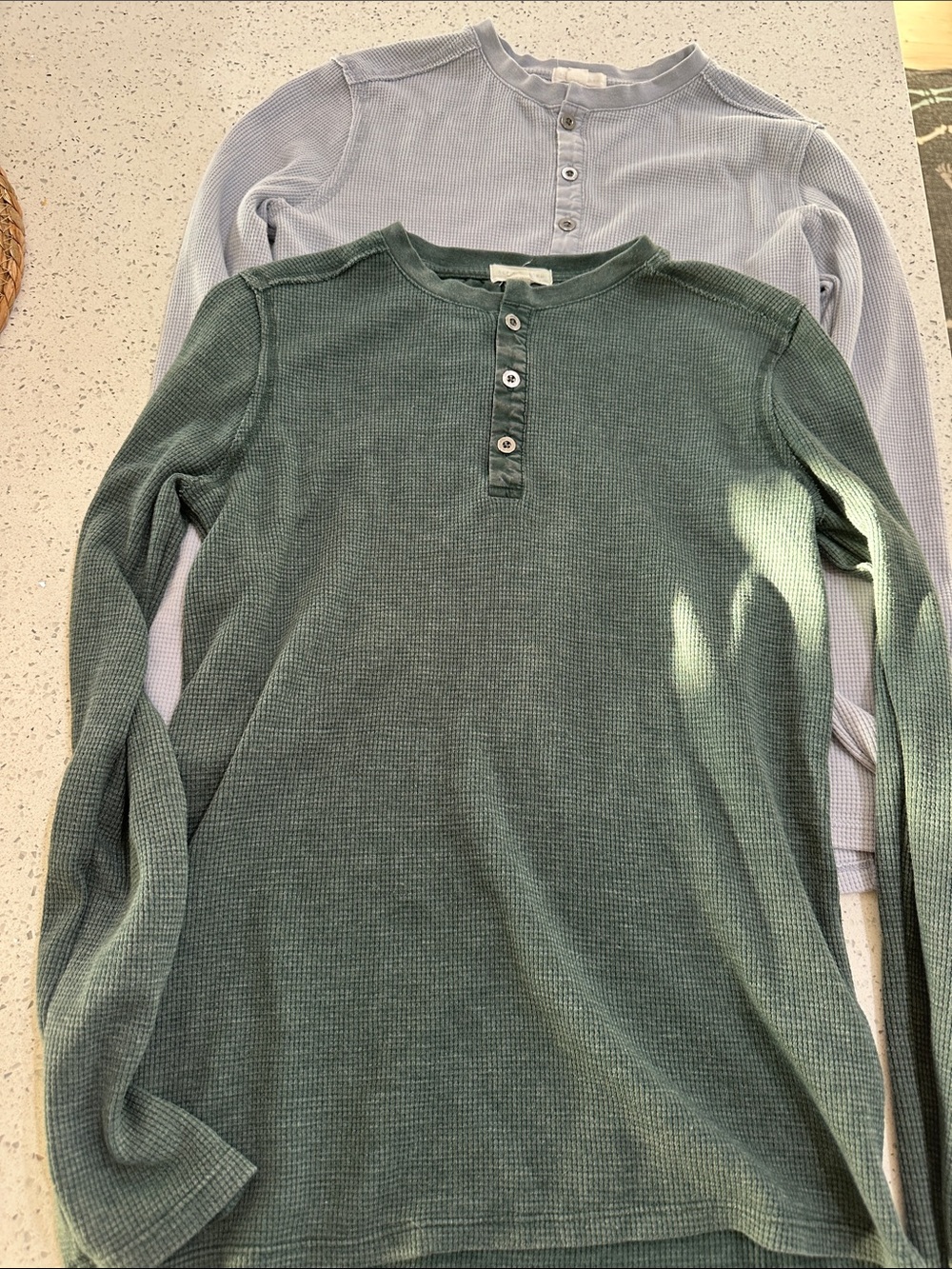 Kids Long-Sleeve Henley Top - Green